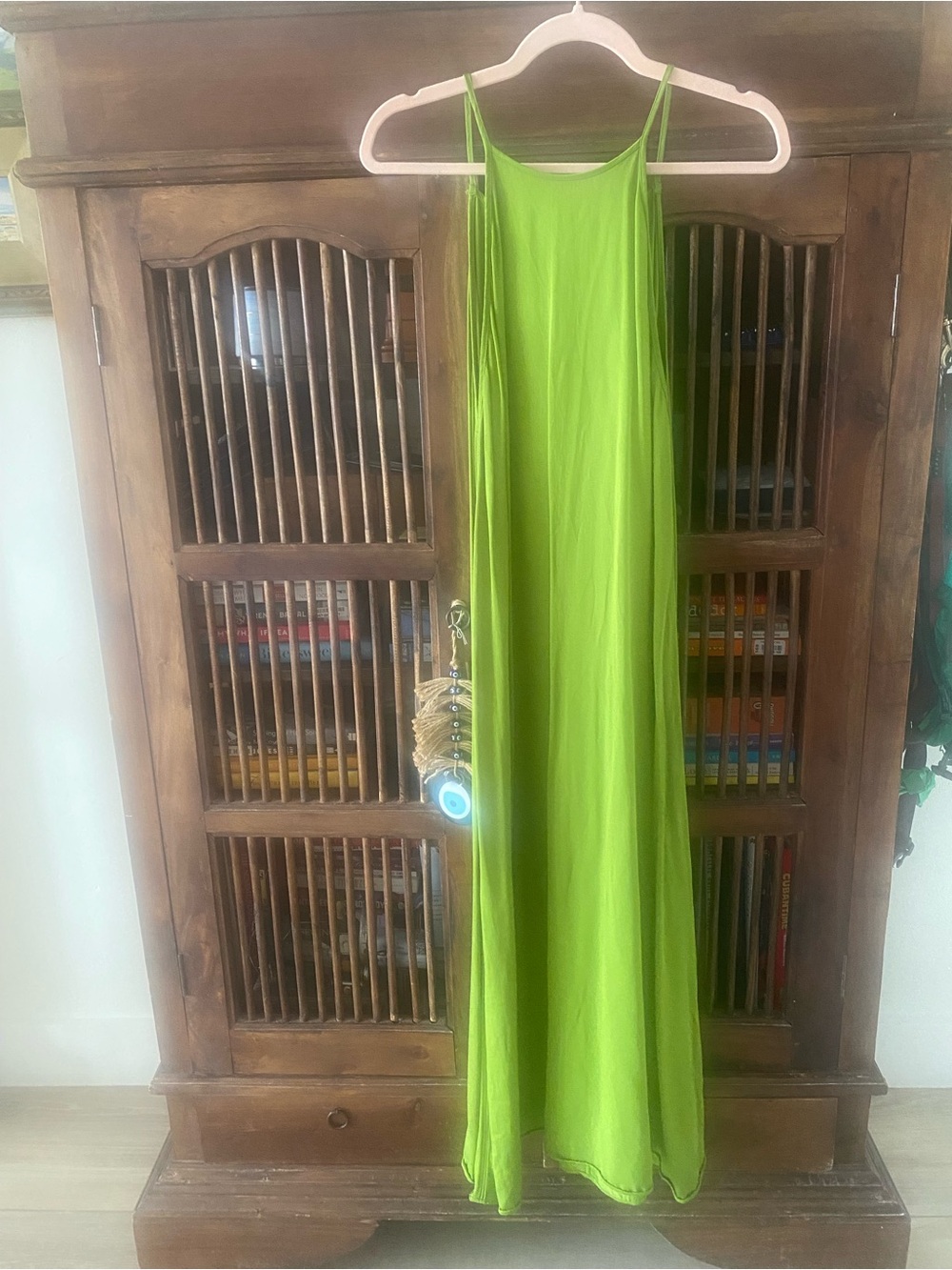 Zara NWOTs Lime Green Maxi Slip Dress - Lightweight Spaghetti Strap Size Medium